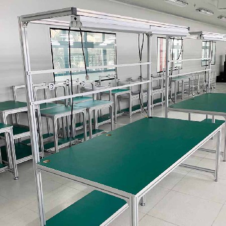 鋁型材工作臺(tái)條形電子車間操作臺(tái)防靜電鋁型材流水線防靜電工作臺(tái)