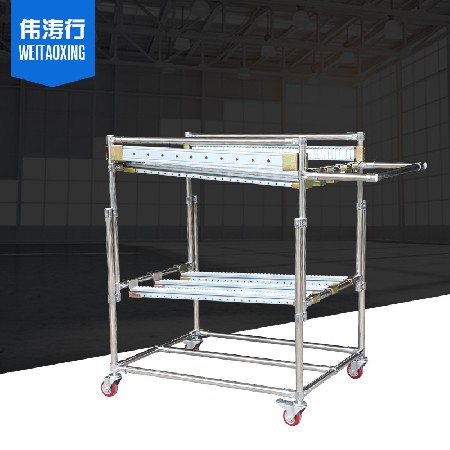 定制批發電池用物料車 3寸插桿腳輪對角帶剎不銹鋼管組裝物料車